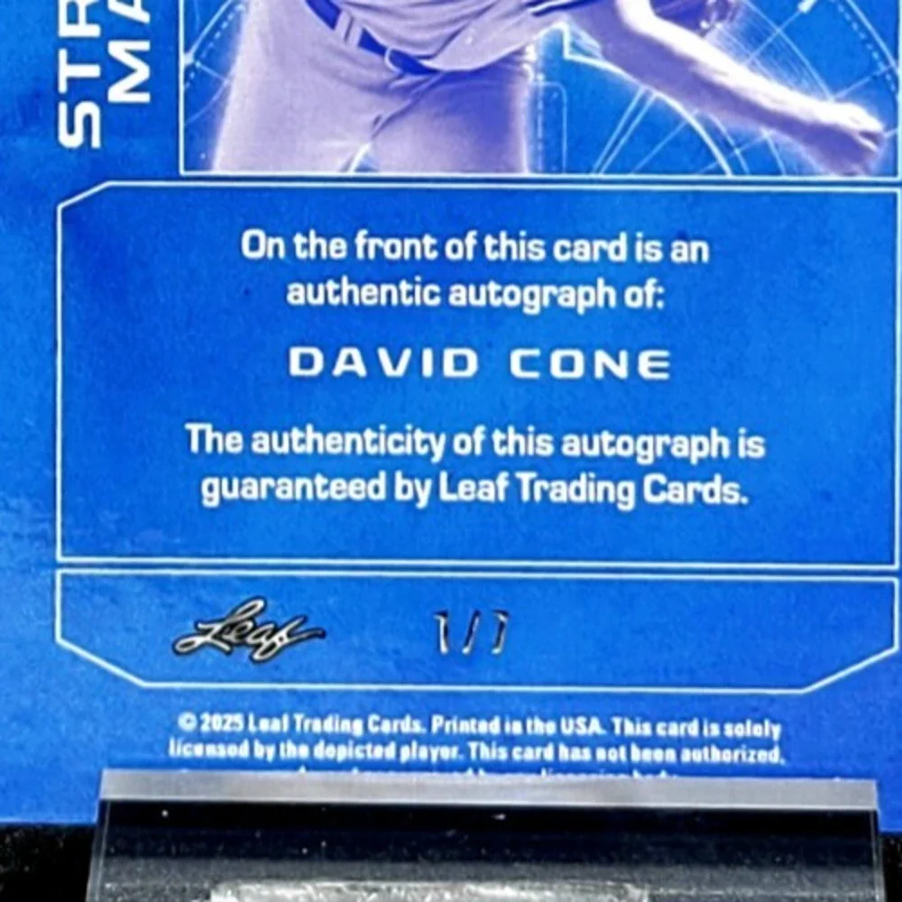 2025 David Cone 1/7 Strikeout Machine Auto New York Yankees Legendary Pitcher